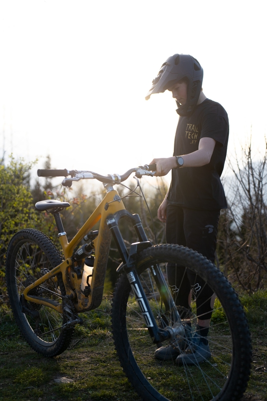 With bike